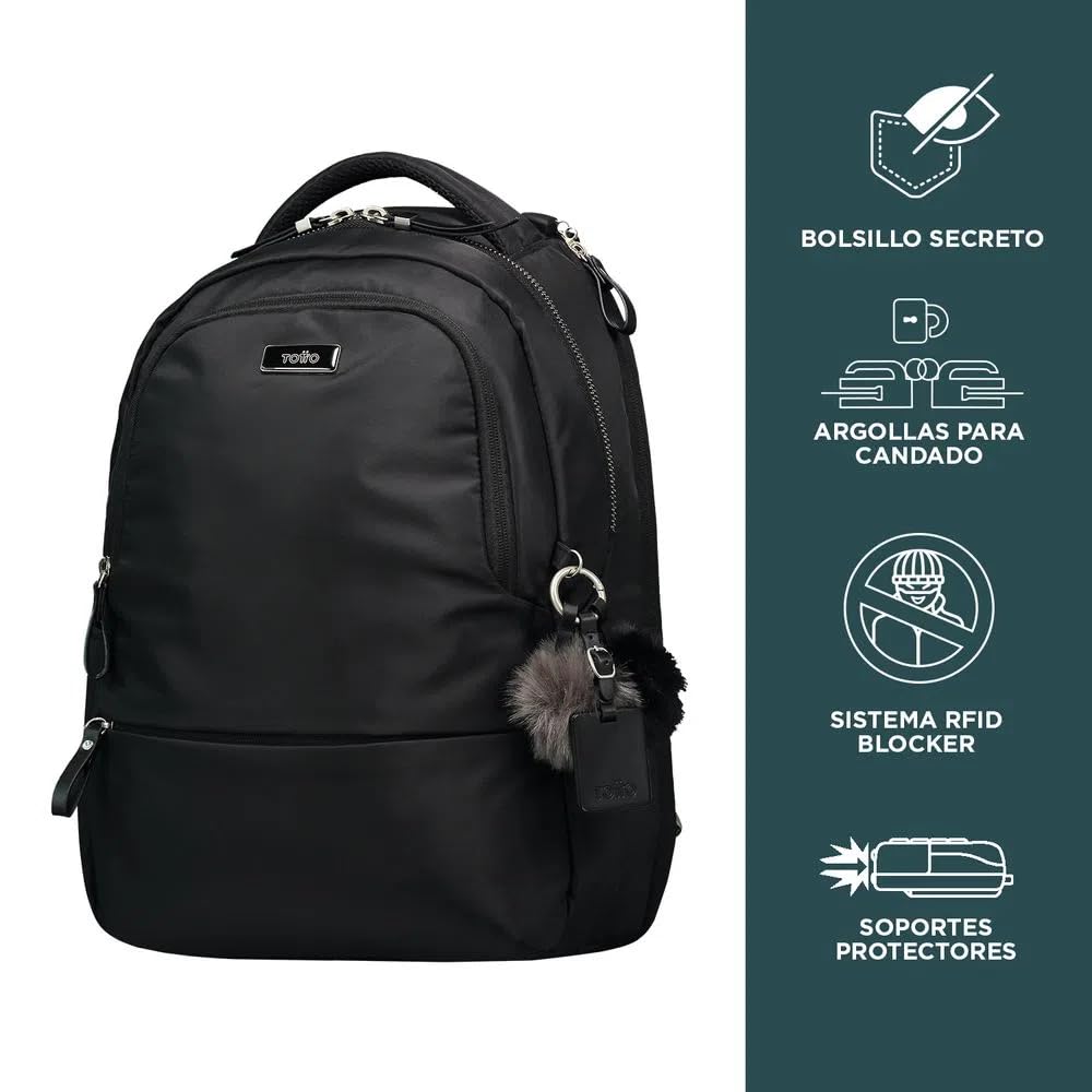 Amazon.com: Totto Women's Morral Adelaide 2 Backpack, Black, One